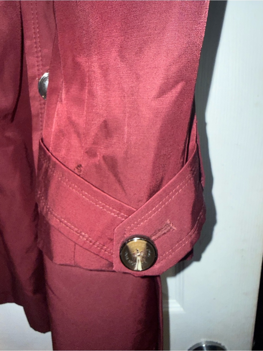 London Fog Women's Deep Burgundy Trench Coat - Picture 6 of 8